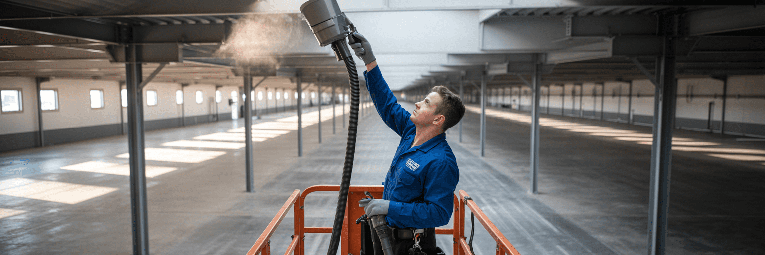 High-dust area cleaning in Mesa AZ for vents, ceilings, and light fixtures after construction