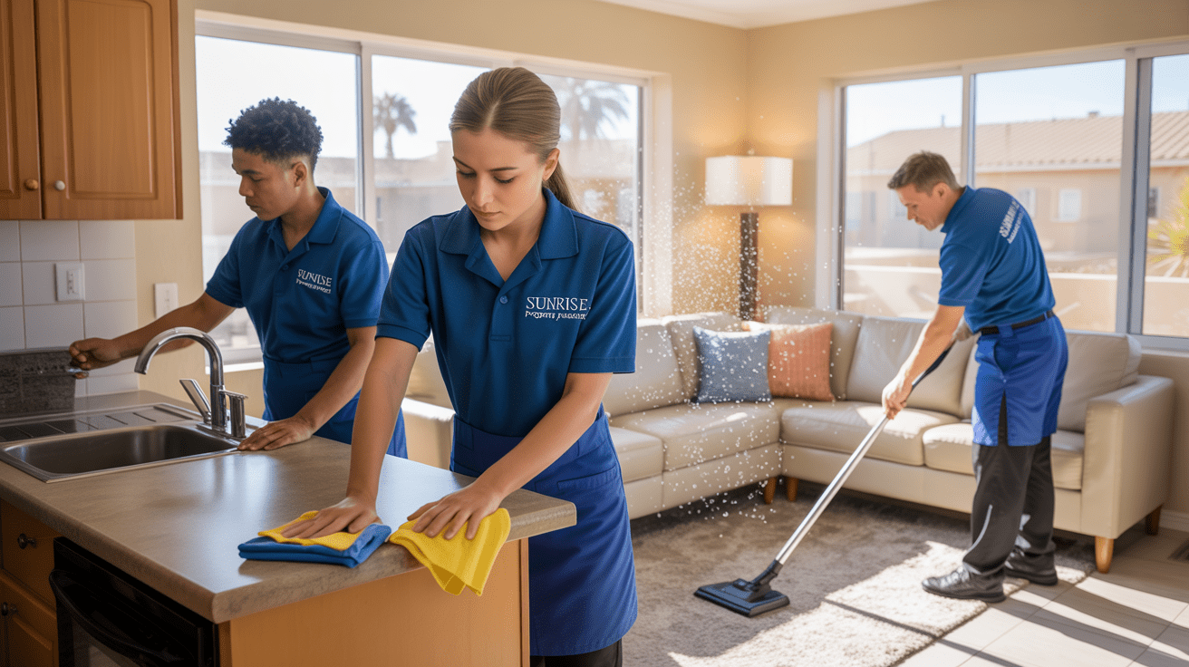 Property management cleaning services in Mesa, AZ apartment building.